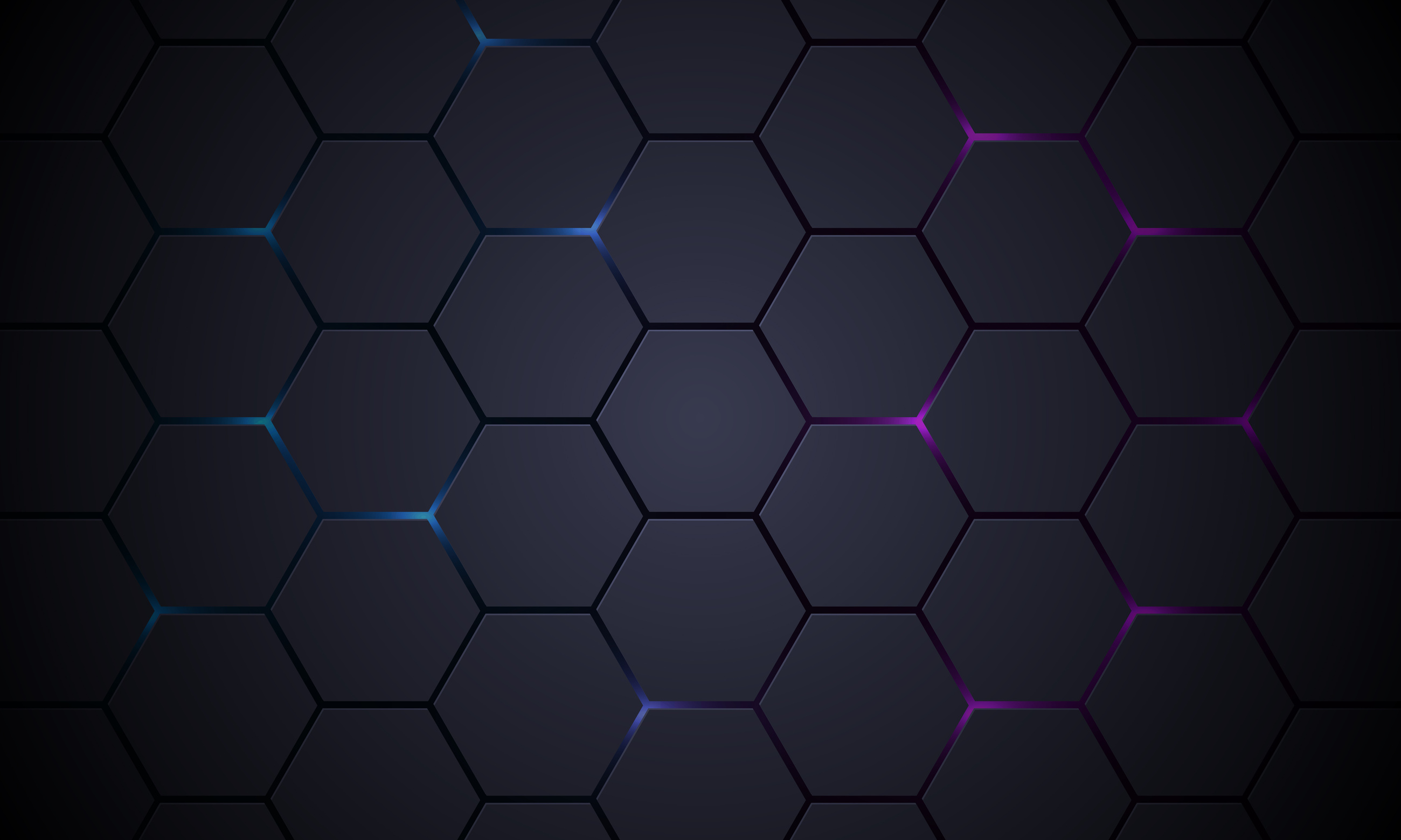 Dark gray 3D hexagonal technology abstract background.